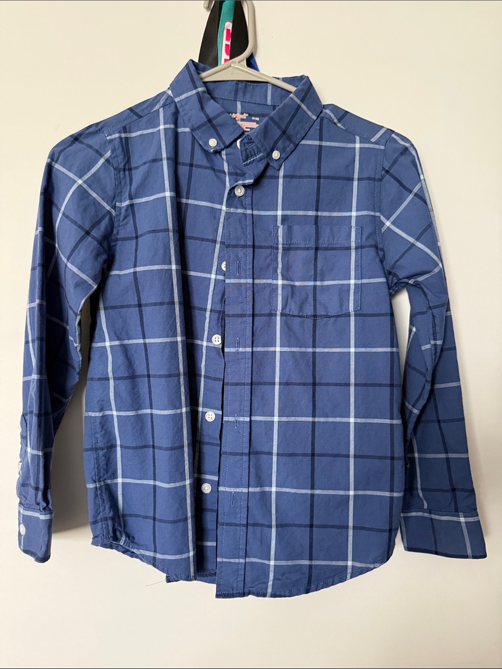 Cat & Jack Navy Blue Plaid Shirt